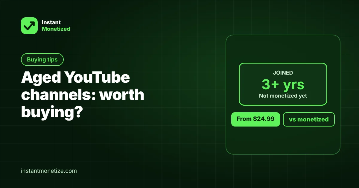 Aged YouTube Channel: What It Is, What It Costs and Is It Worth Buying?