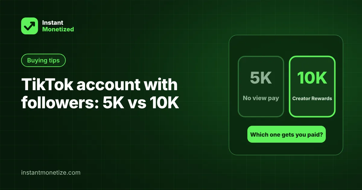 Buying a TikTok Account With Followers: 5K vs 10K (What Actually Gets You Paid)