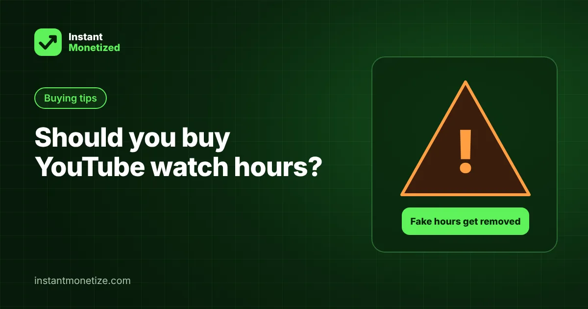 Should You Buy YouTube Watch Hours? The Risks and the Safe Alternative (2026)