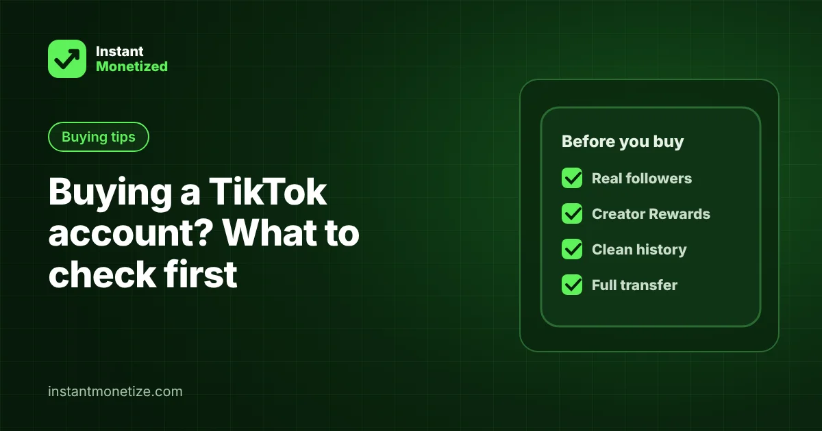 Buying a TikTok Account in 2026: What to Check Before You Pay