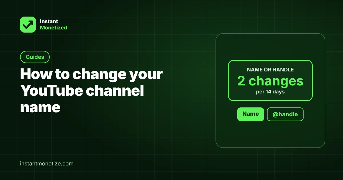 How to Change Your YouTube Channel Name and Handle (2026)