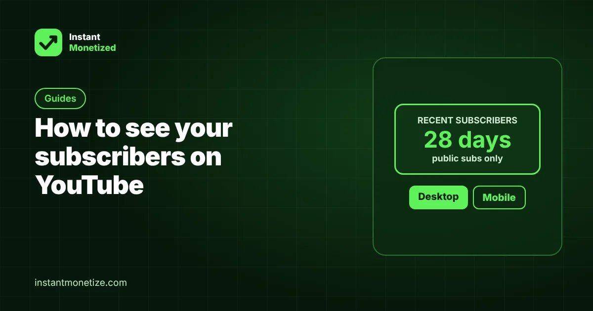 How to See Your Subscribers on YouTube (Desktop and Mobile, 2026)