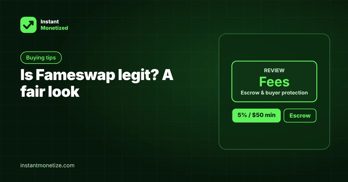 Is Fameswap Legit? How It Works, Fees and Buyer Protection (2026)