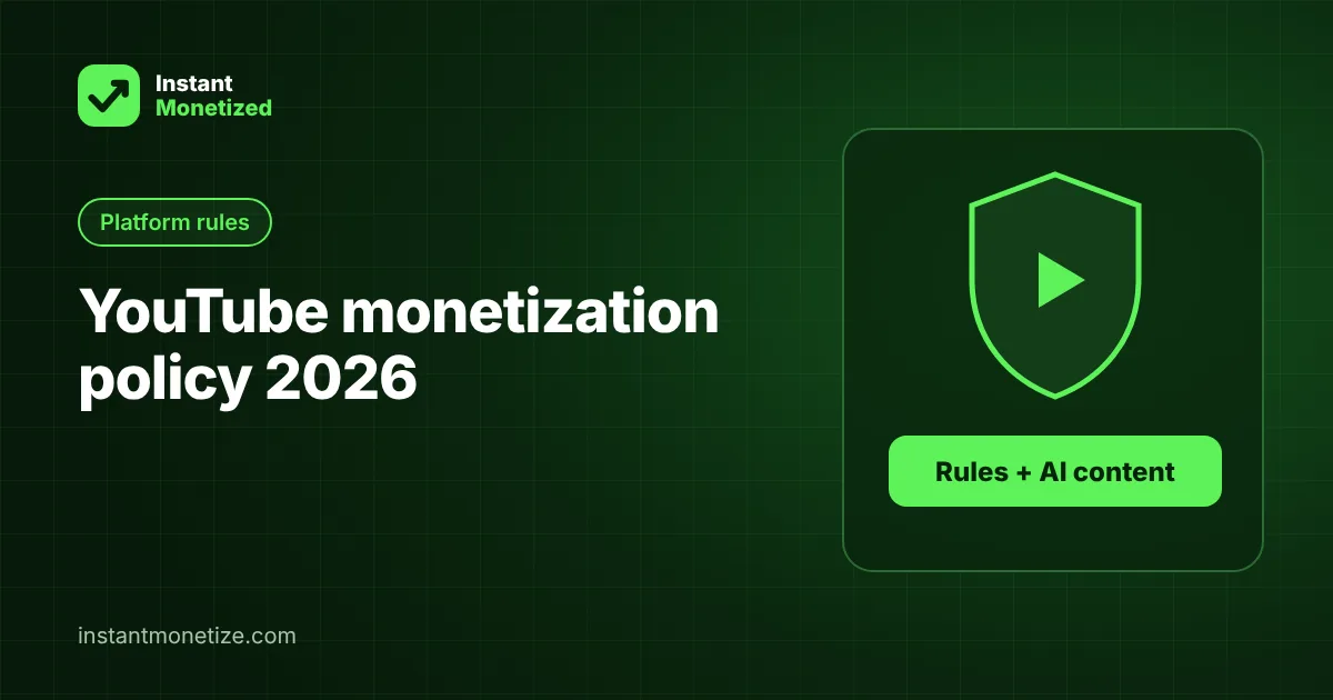 YouTube Monetization Policy 2026: The Rules, Including AI Content